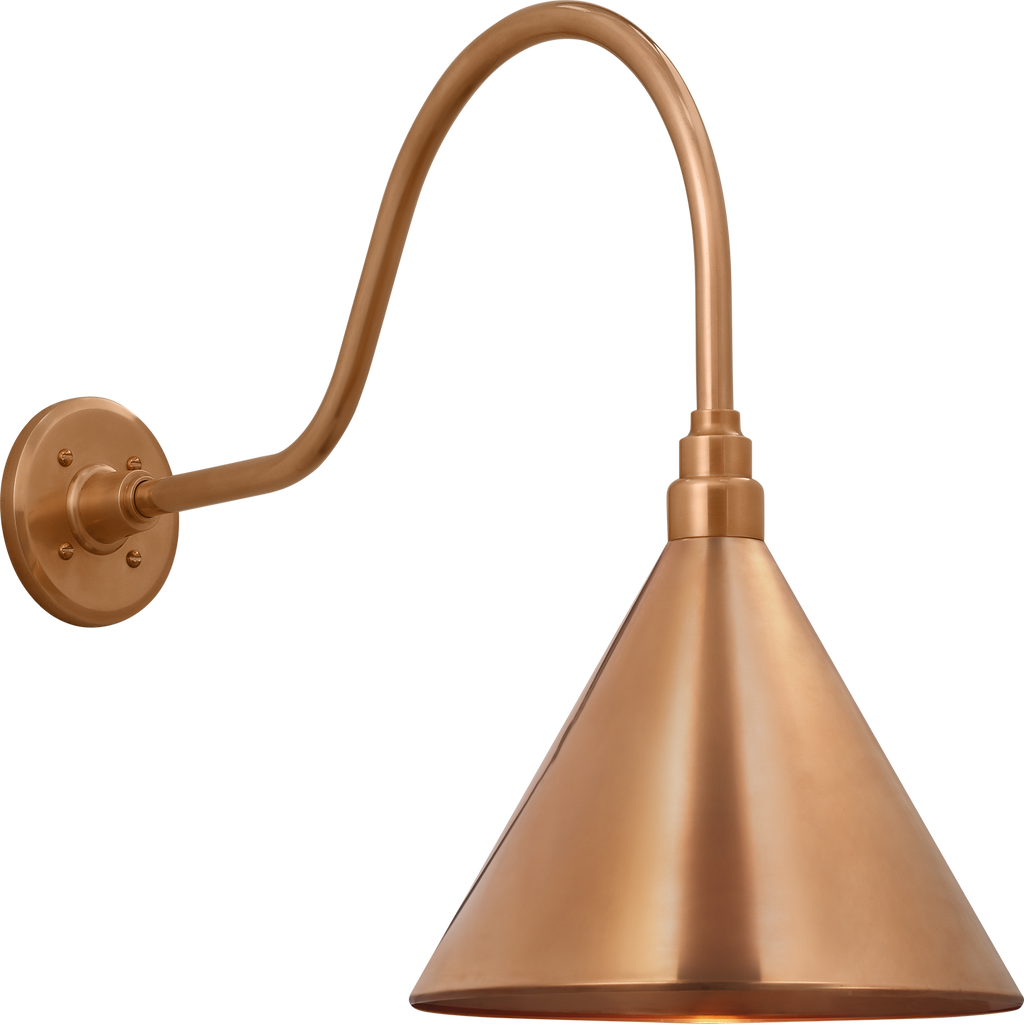 Academy 23" Flynn Barn Light | Soft Copper | 12.5 | 12.5" Soft Copper Conical Savannah Shade
