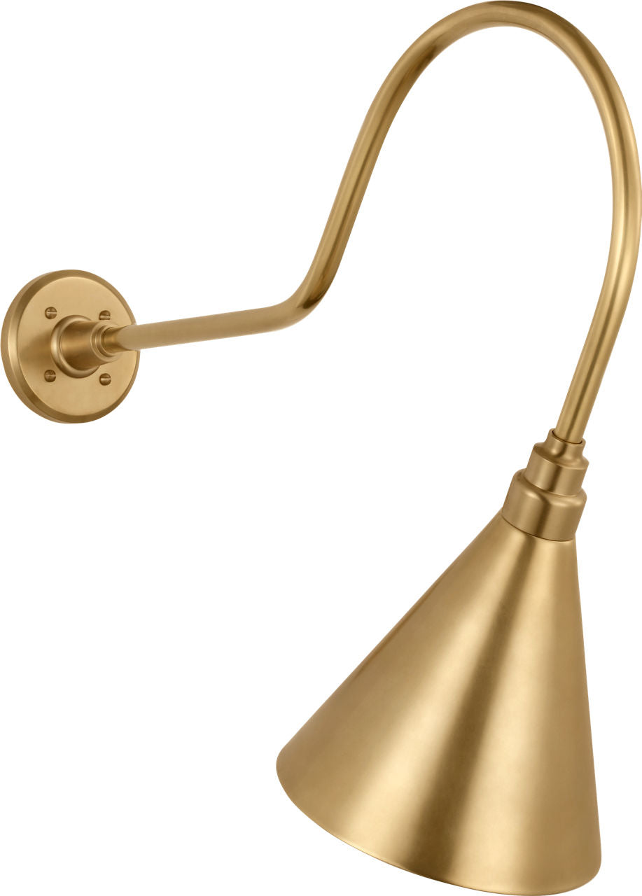 Academy 26" Angled Flynn Barn Light | Hand-Rubbed Antique Brass | 9 | 9" Hand-Rubbed Antique Brass Conical Savannah Shade