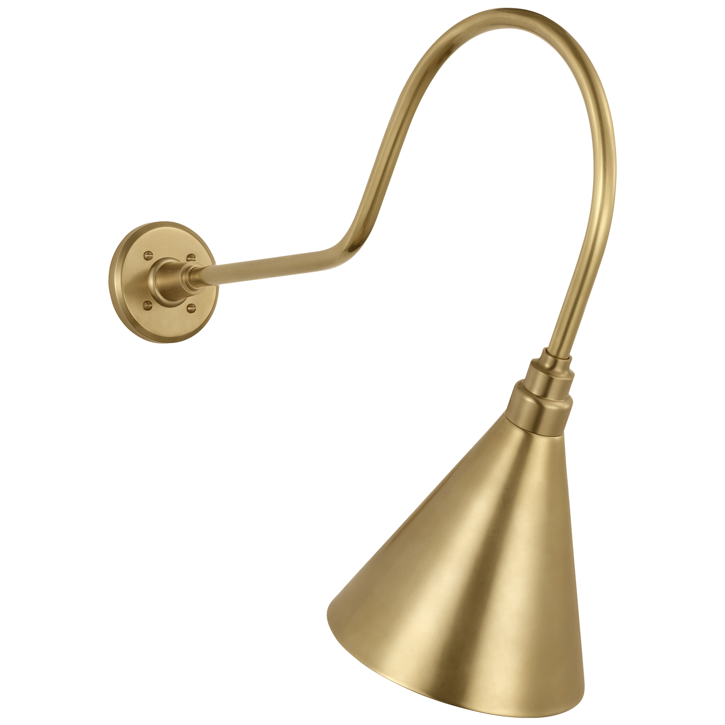 Academy 26" Angled Flynn Barn Light | Hand-Rubbed Antique Brass | 9 | 9" Hand-Rubbed Antique Brass Conical Savannah Shade