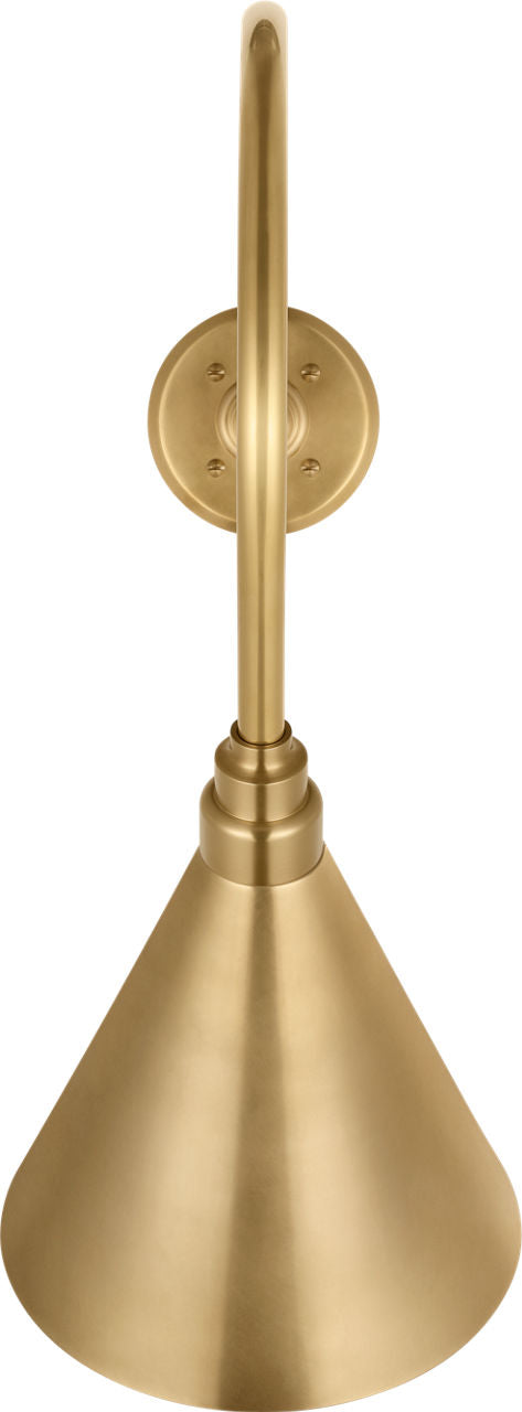 Academy 26" Angled Flynn Barn Light | Hand-Rubbed Antique Brass | 9 | 9" Hand-Rubbed Antique Brass Conical Savannah Shade
