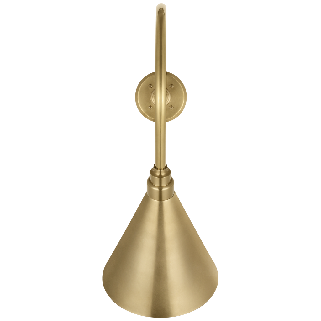 Academy 26" Angled Flynn Barn Light | Hand-Rubbed Antique Brass | 9 | 9" Hand-Rubbed Antique Brass Conical Savannah Shade