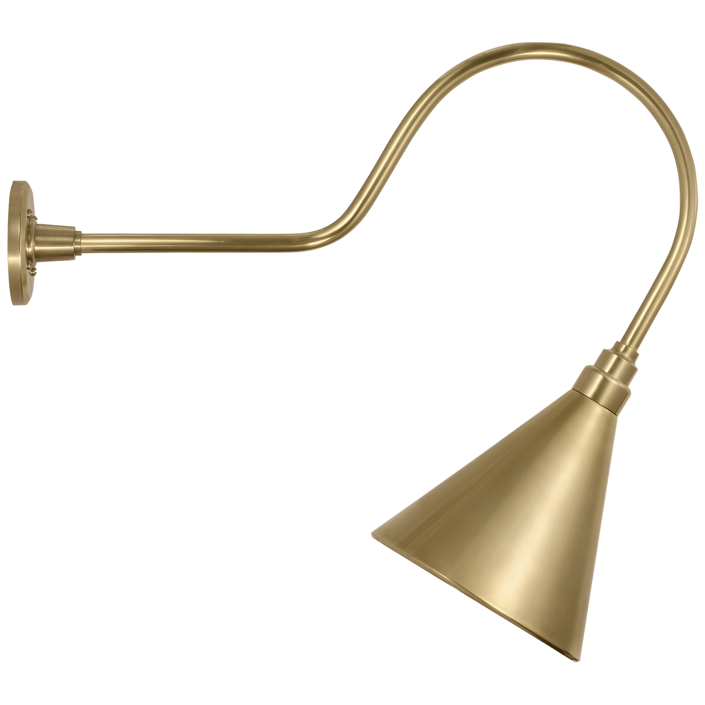 Academy 26" Angled Flynn Barn Light | Hand-Rubbed Antique Brass | 9 | 9" Hand-Rubbed Antique Brass Conical Savannah Shade