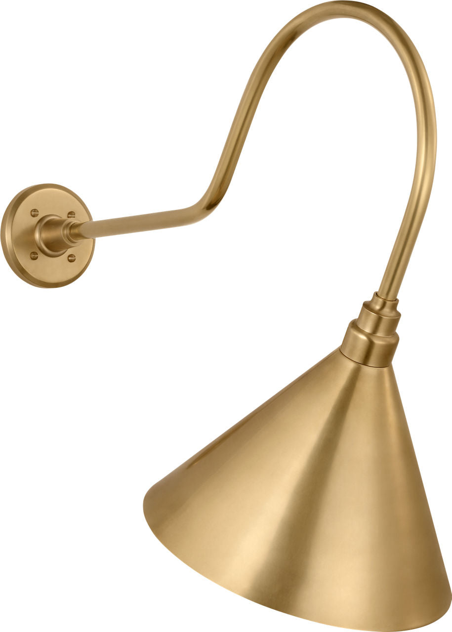 Academy 26" Angled Flynn Barn Light | Hand-Rubbed Antique Brass | 12.5 | 12.5" Hand-Rubbed Antique Brass Conical Savannah Shade