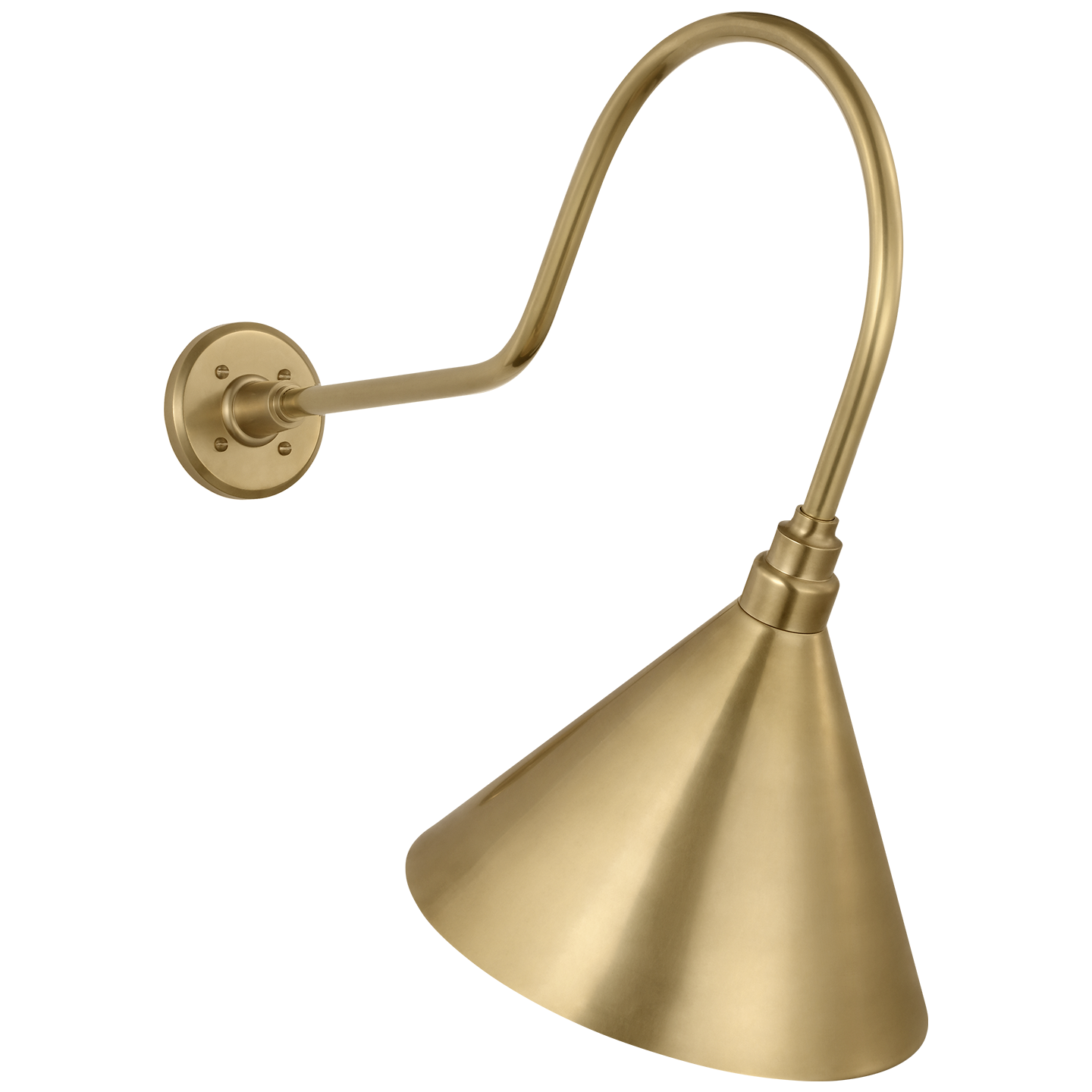 Academy 26" Angled Flynn Barn Light | Hand-Rubbed Antique Brass | 12.5 | 12.5" Hand-Rubbed Antique Brass Conical Savannah Shade