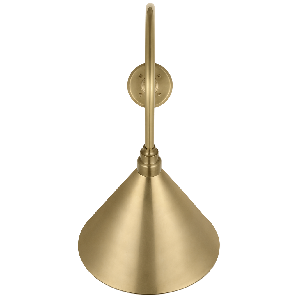Academy 26" Angled Flynn Barn Light | Hand-Rubbed Antique Brass | 12.5 | 12.5" Hand-Rubbed Antique Brass Conical Savannah Shade