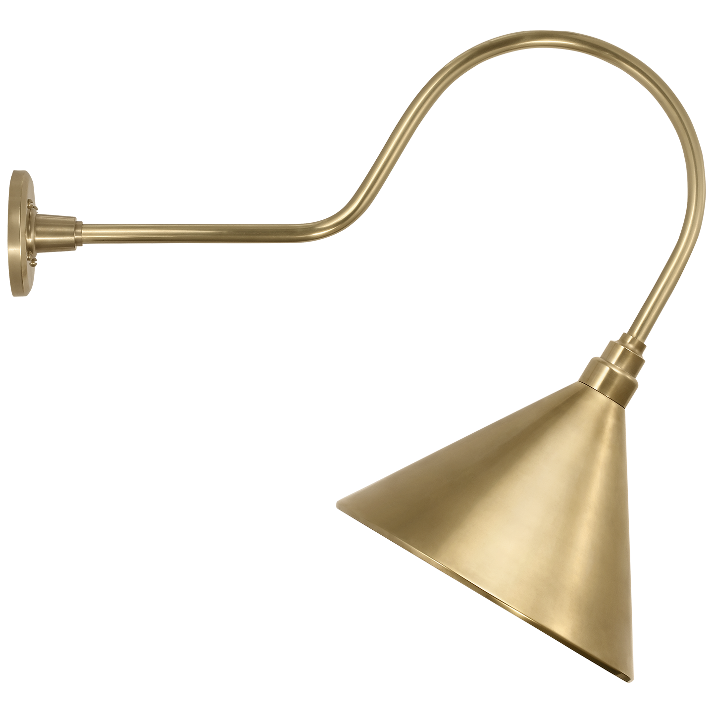 Academy 26" Angled Flynn Barn Light | Hand-Rubbed Antique Brass | 12.5 | 12.5" Hand-Rubbed Antique Brass Conical Savannah Shade