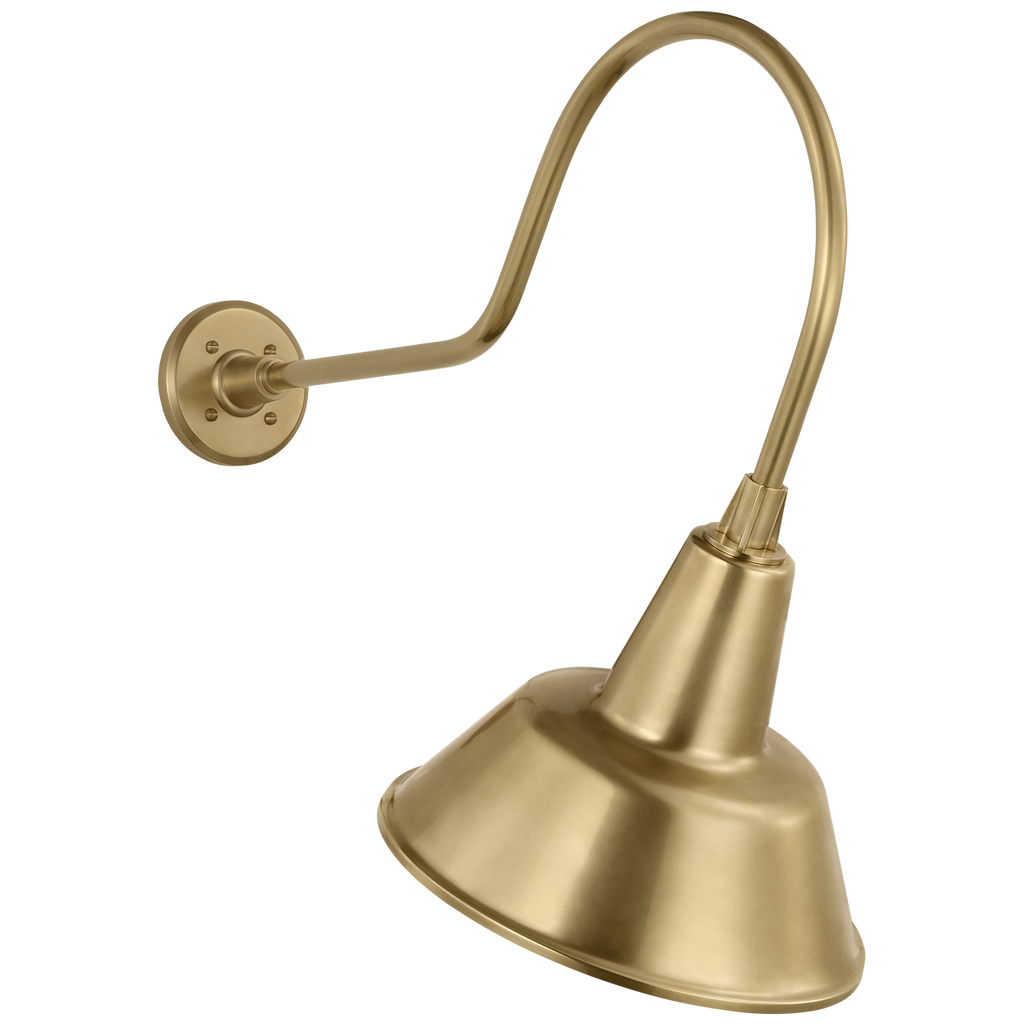 Academy 26" Angled Flynn Barn Light | Hand-Rubbed Antique Brass | 12.5 | 12.5" Hand-Rubbed Antique Brass Bowers Shade