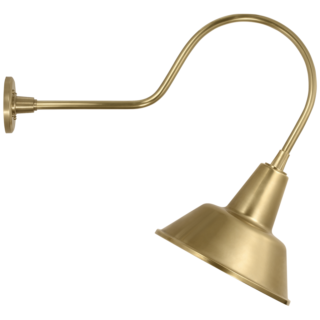 Academy 26" Angled Flynn Barn Light | Hand-Rubbed Antique Brass | 12.5 | 12.5" Hand-Rubbed Antique Brass Bowers Shade