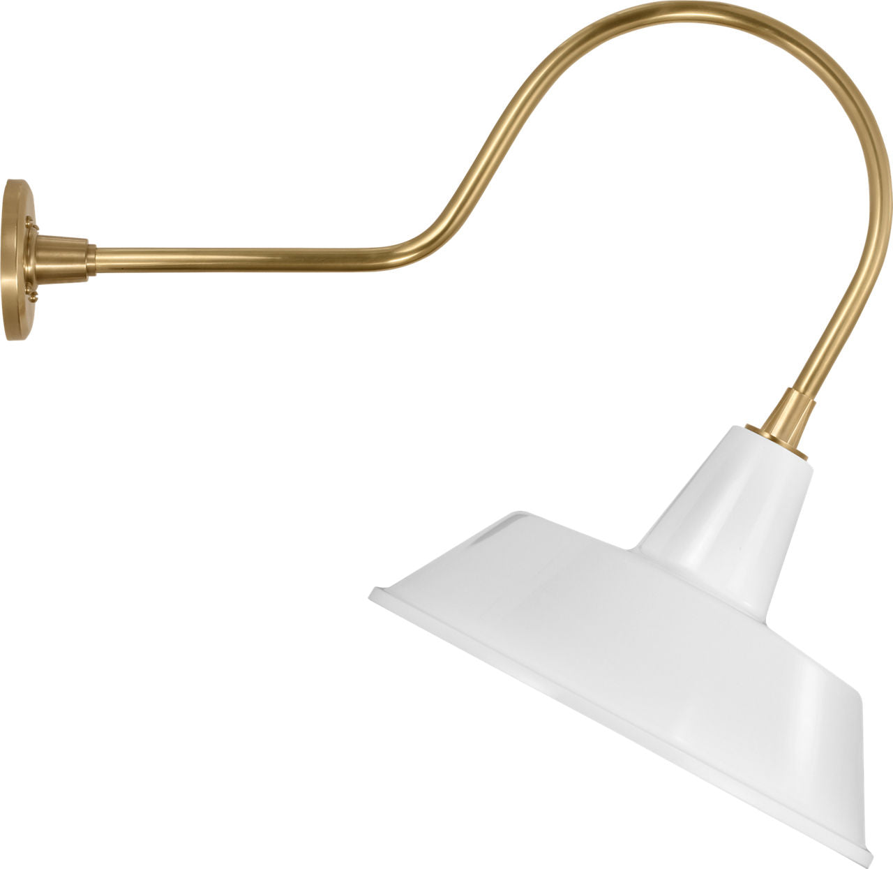 Academy 26" Angled Flynn Barn Light | Hand-Rubbed Antique Brass | 16 | 16" White Bowers Shade