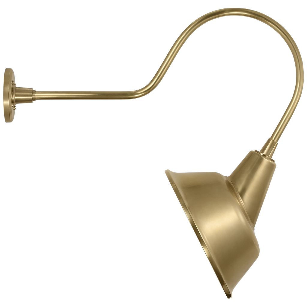 Academy 26" Angled Flynn Barn Light | Hand-Rubbed Antique Brass | 12.5 | 12.5" Hand-Rubbed Antique Brass Tilted Bowers Shade