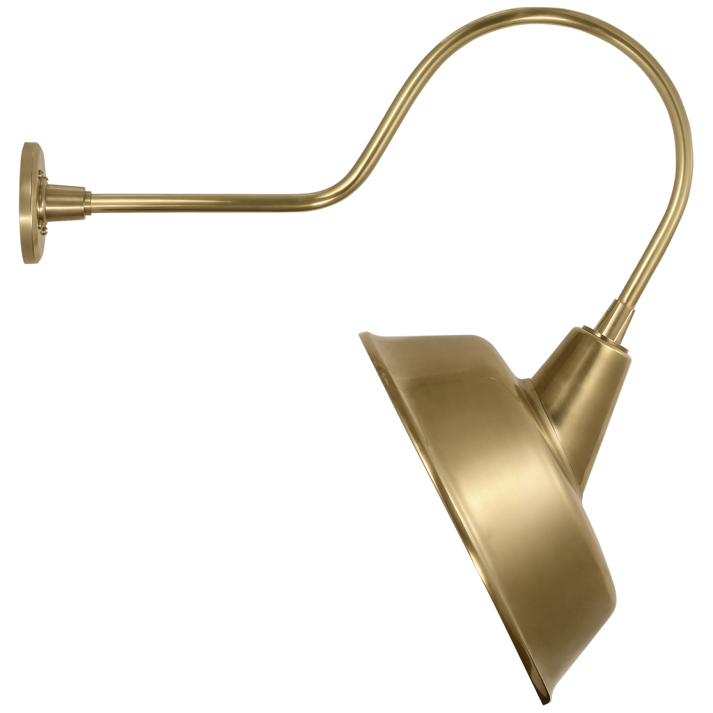 Academy 26" Angled Flynn Barn Light | Hand-Rubbed Antique Brass | 16 | 16" Hand-Rubbed Antique Brass Tilted Bowers Shade