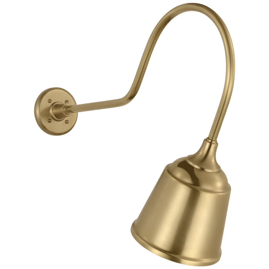 Academy 26" Angled Flynn Barn Light | Hand-Rubbed Antique Brass | 8 | 8" Hand-Rubbed Antique Brass Rockhouse Shade