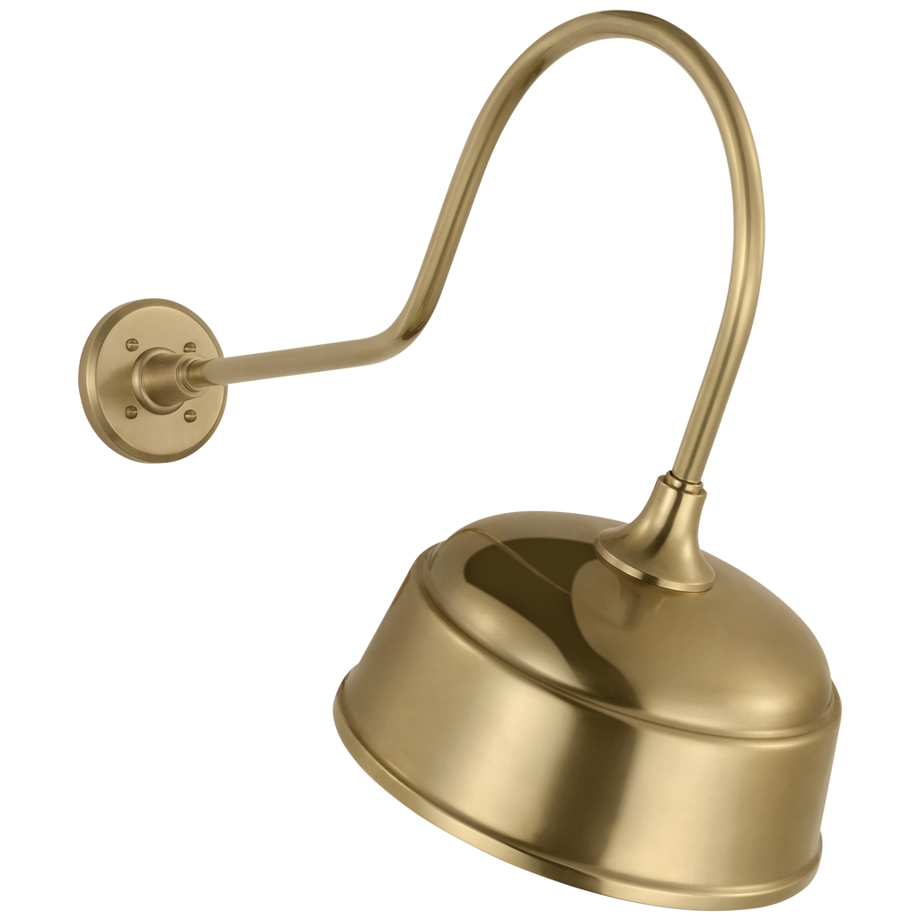 Academy 26" Angled Flynn Barn Light | Hand-Rubbed Antique Brass | 12.5 | 12.5" Hand-Rubbed Antique Brass Rockhouse Shade
