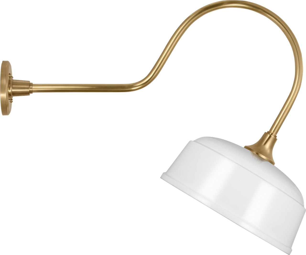 Academy 26" Angled Flynn Barn Light | Hand-Rubbed Antique Brass | 12.5 | 12.5" White Rockhouse Shade