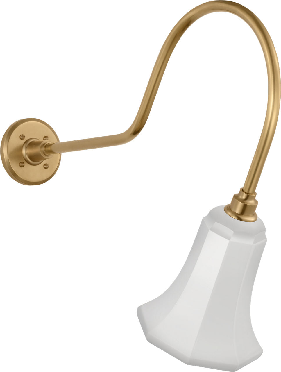Academy 26" Angled Flynn Barn Light | Hand-Rubbed Antique Brass | 7.5 | 7.5" White Savannah Shade
