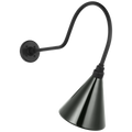 Academy 26" Angled Flynn Barn Light | Matte Black | 9 | 9" Green Conical Savannah Shade