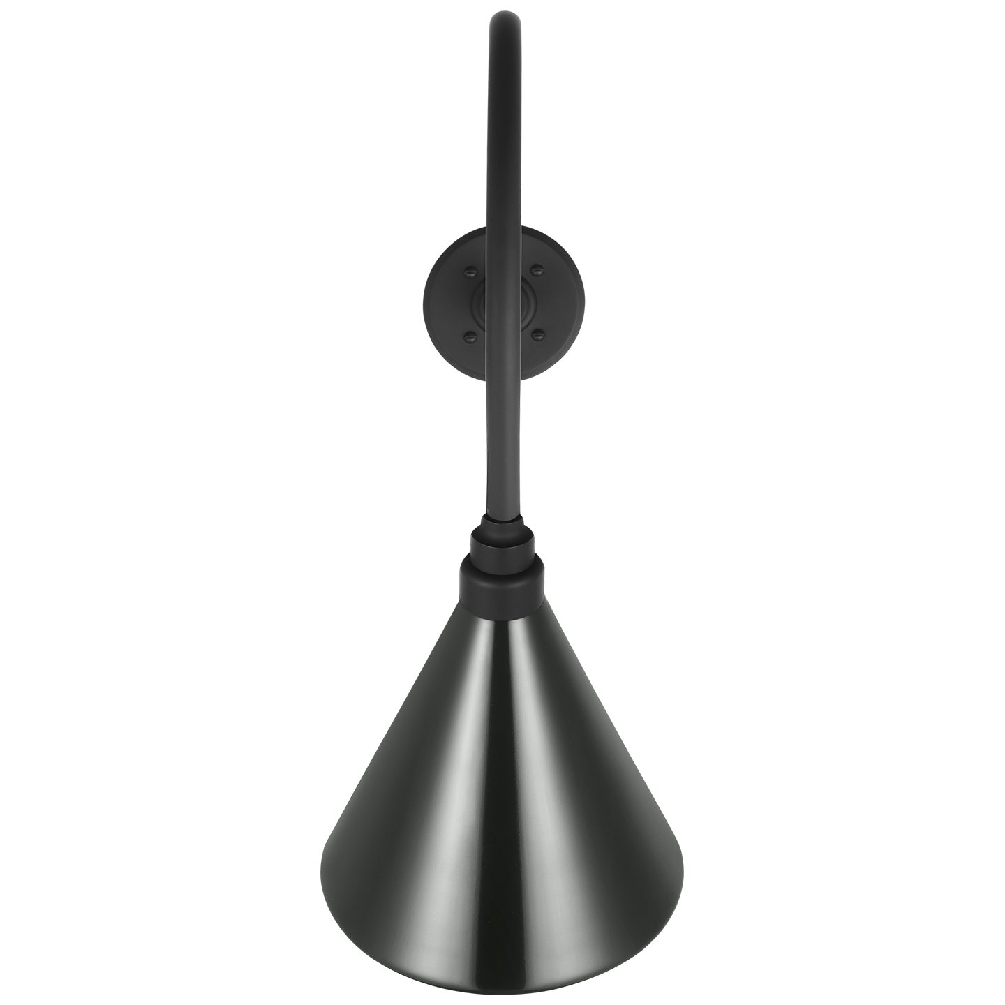 Academy 26" Angled Flynn Barn Light | Matte Black | 9 | 9" Green Conical Savannah Shade