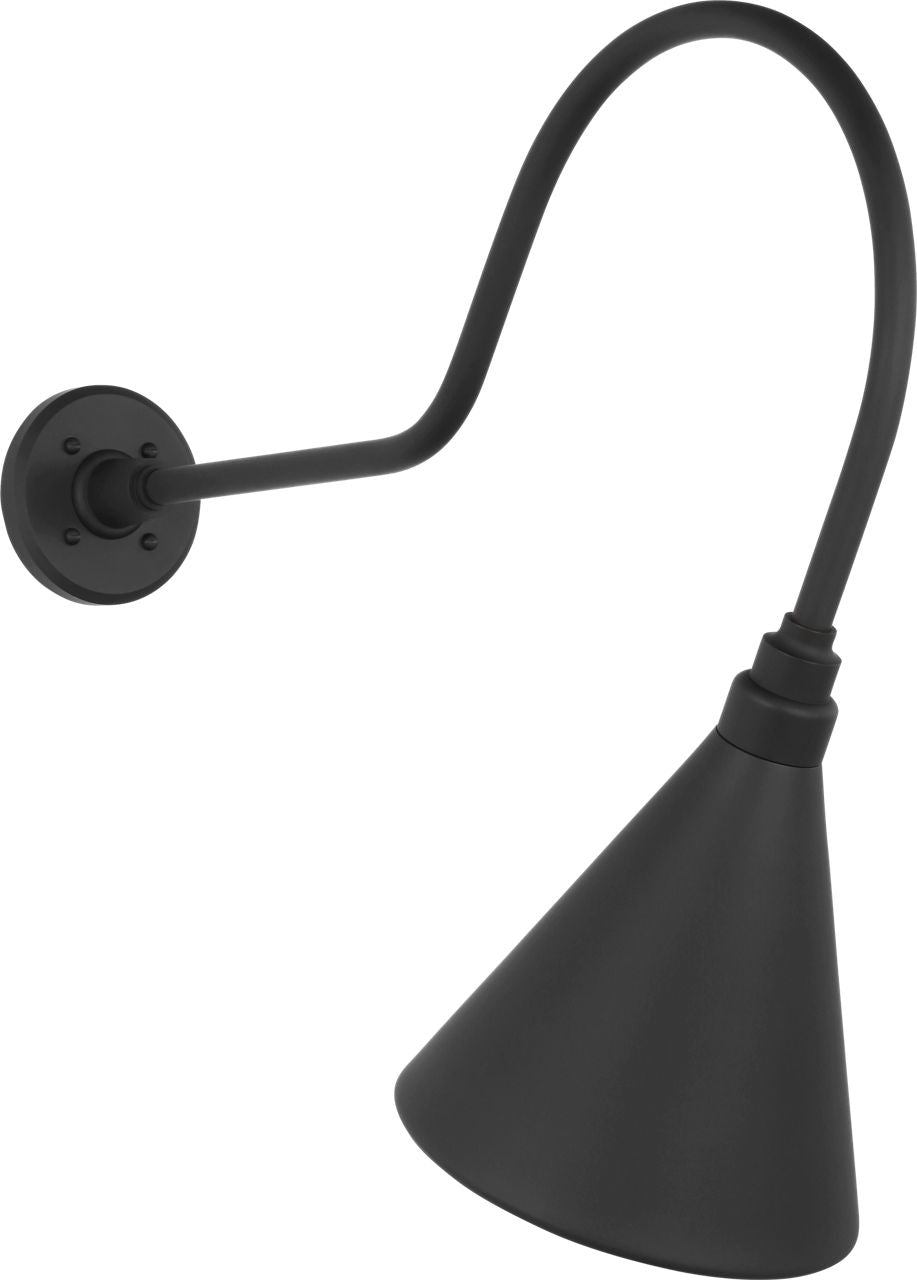 Academy 26" Angled Flynn Barn Light | Matte Black | 9 | 9" Matte Black Conical Savannah Shade