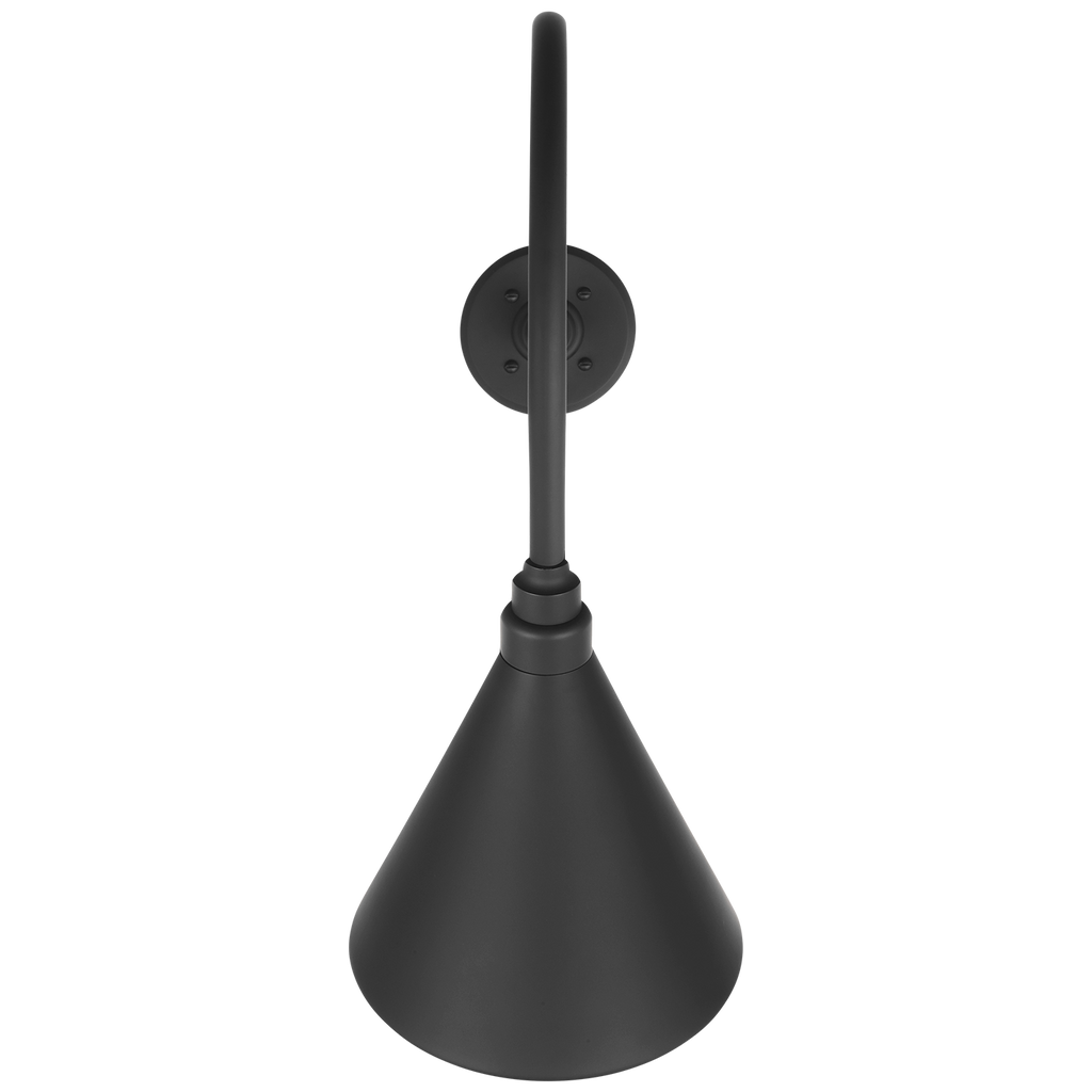 Academy 26" Angled Flynn Barn Light | Matte Black | 9 | 9" Matte Black Conical Savannah Shade
