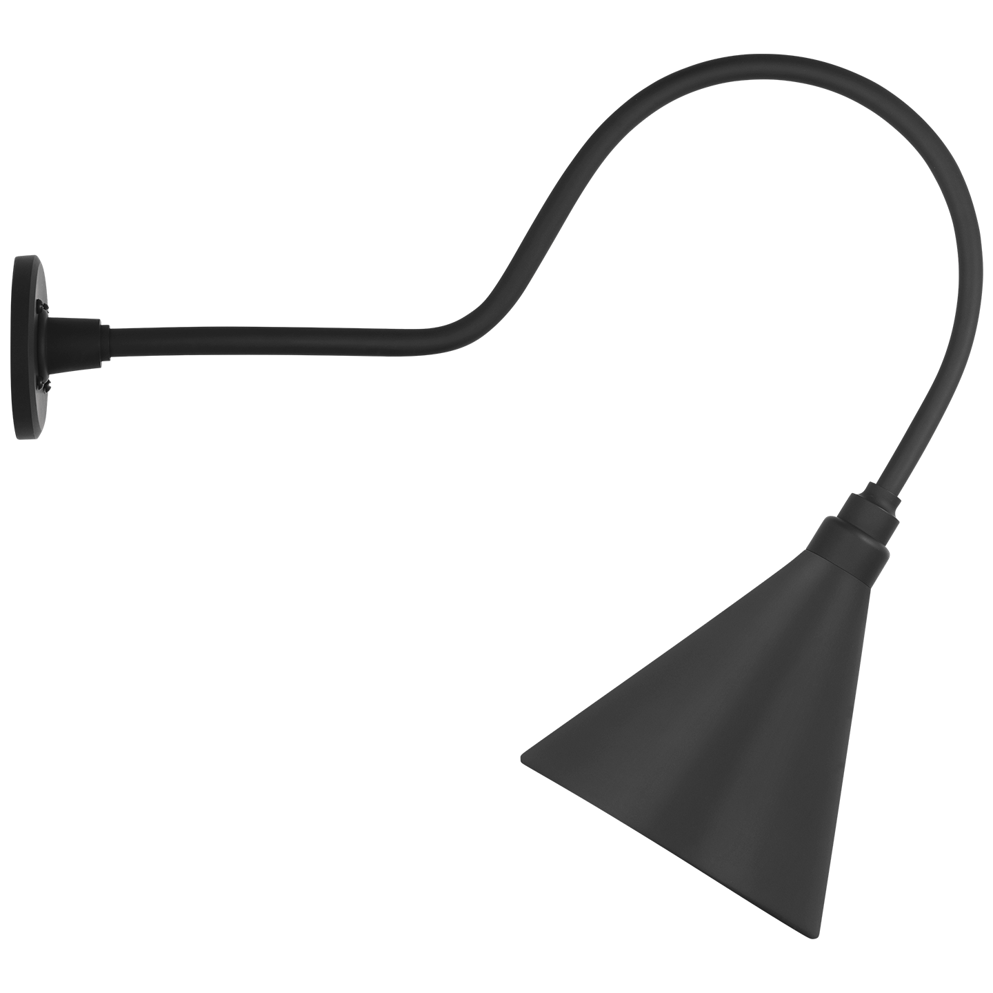 Academy 26" Angled Flynn Barn Light | Matte Black | 9 | 9" Matte Black Conical Savannah Shade