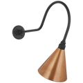 Academy 26" Angled Flynn Barn Light | Matte Black | 9 | 9" Soft Copper Conical Savannah Shade