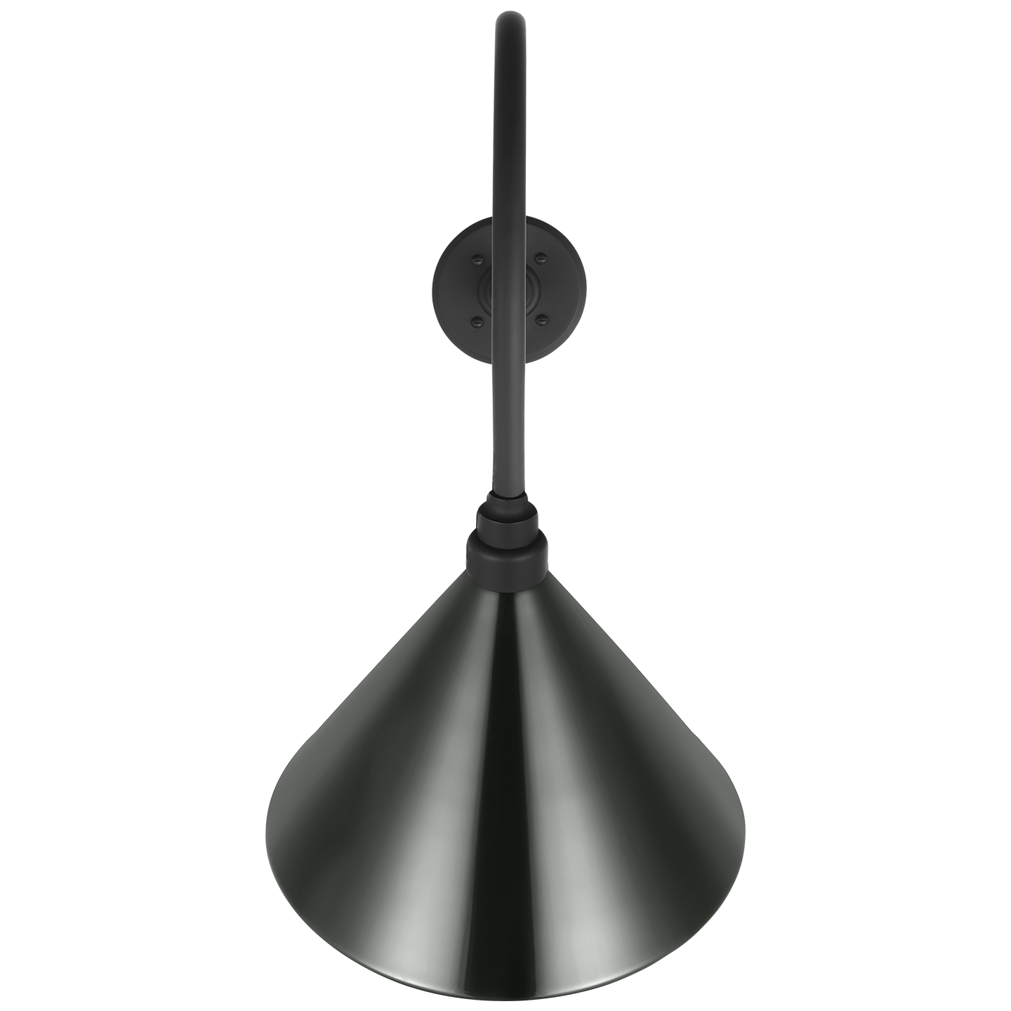 Academy 26" Angled Flynn Barn Light | Matte Black | 12.5 | 12.5" Green Conical Savannah Shade