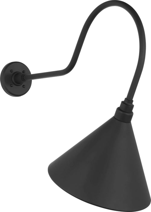 Academy 26" Angled Flynn Barn Light | Matte Black | 12.5 | 12.5" Matte Black Conical Savannah Shade