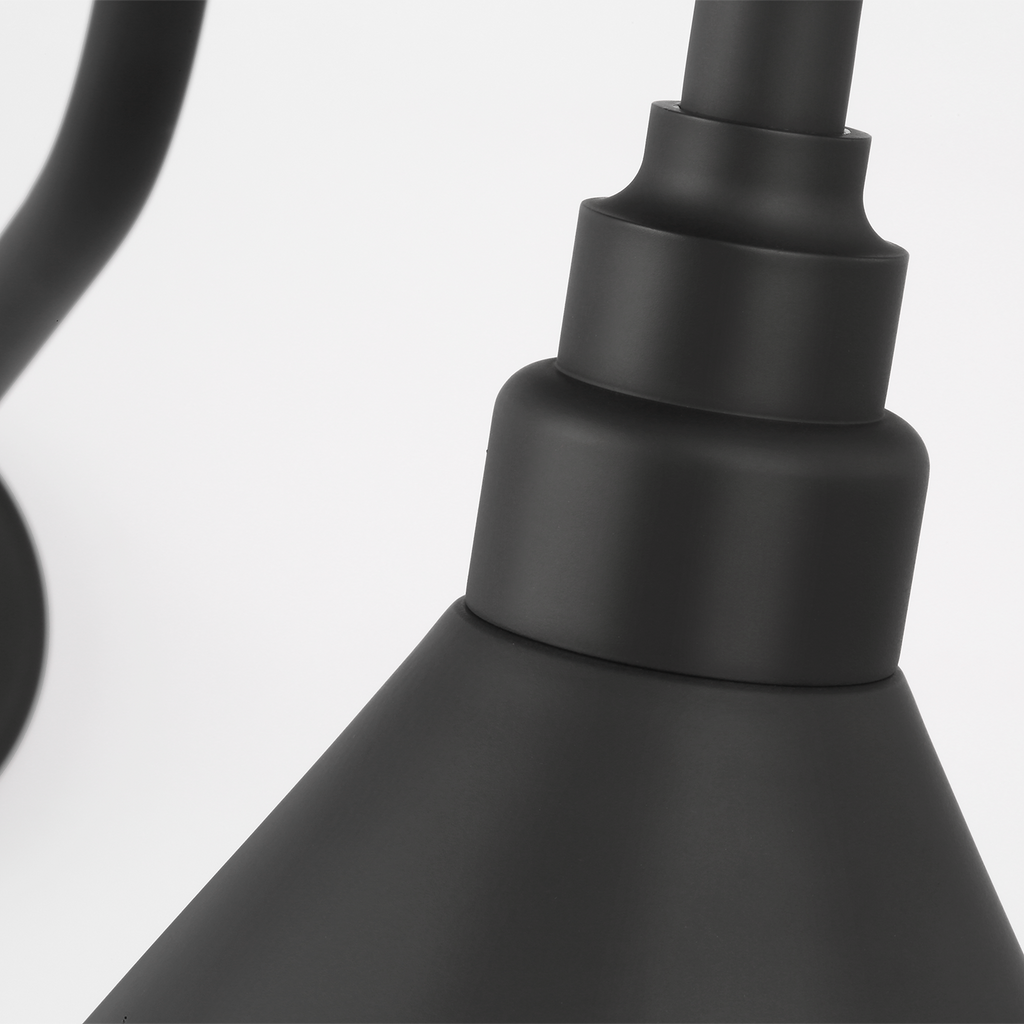 Academy 26" Angled Flynn Barn Light | Matte Black | 12.5 | 12.5" Matte Black Conical Savannah Shade