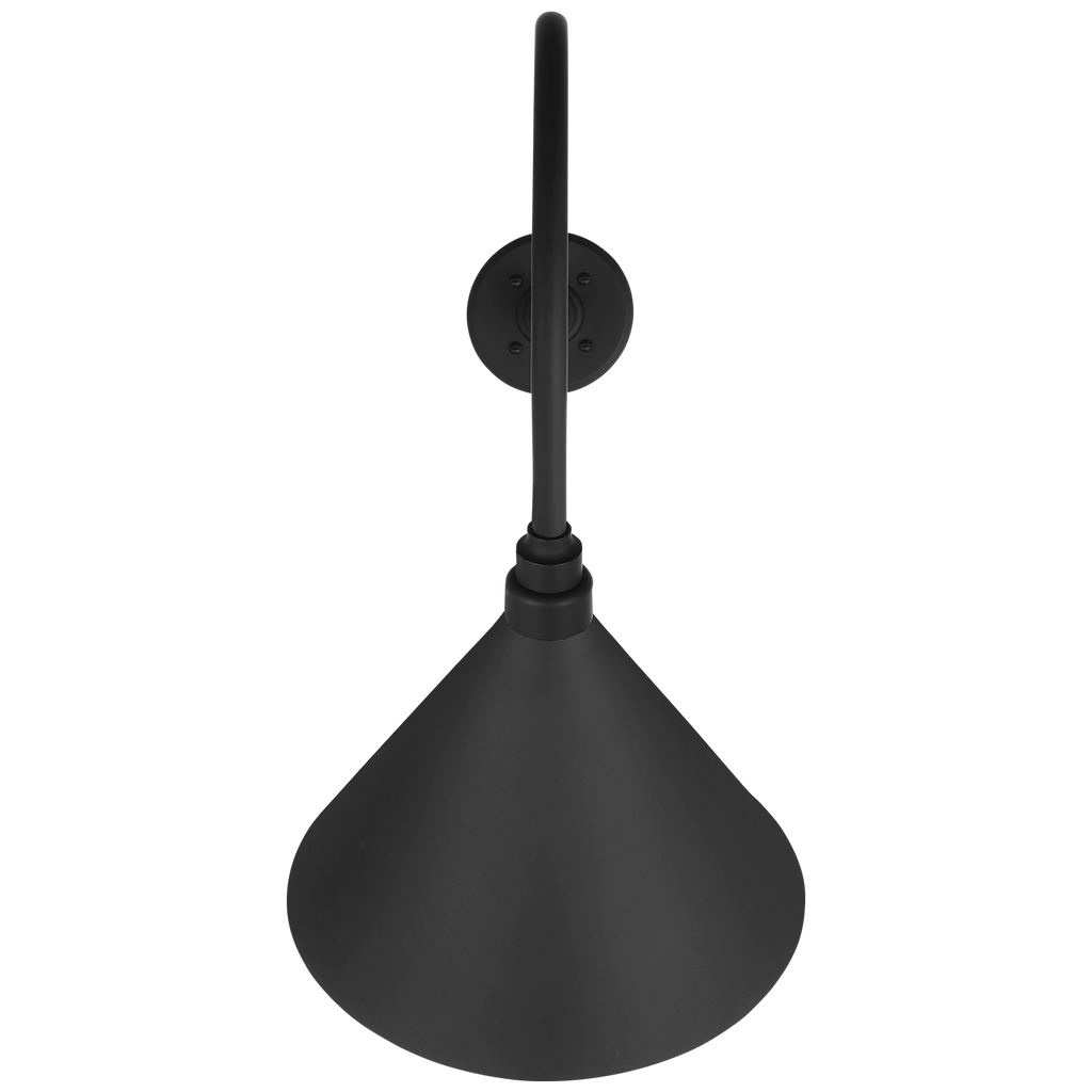 Academy 26" Angled Flynn Barn Light | Matte Black | 12.5 | 12.5" Matte Black Conical Savannah Shade
