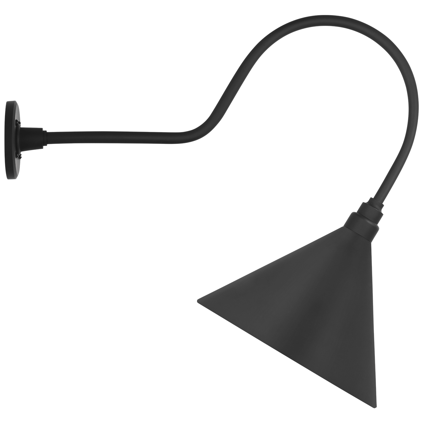 Academy 26" Angled Flynn Barn Light | Matte Black | 12.5 | 12.5" Matte Black Conical Savannah Shade