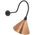Academy 26" Angled Flynn Barn Light | Matte Black | 12.5 | 12.5" Soft Copper Conical Savannah Shade