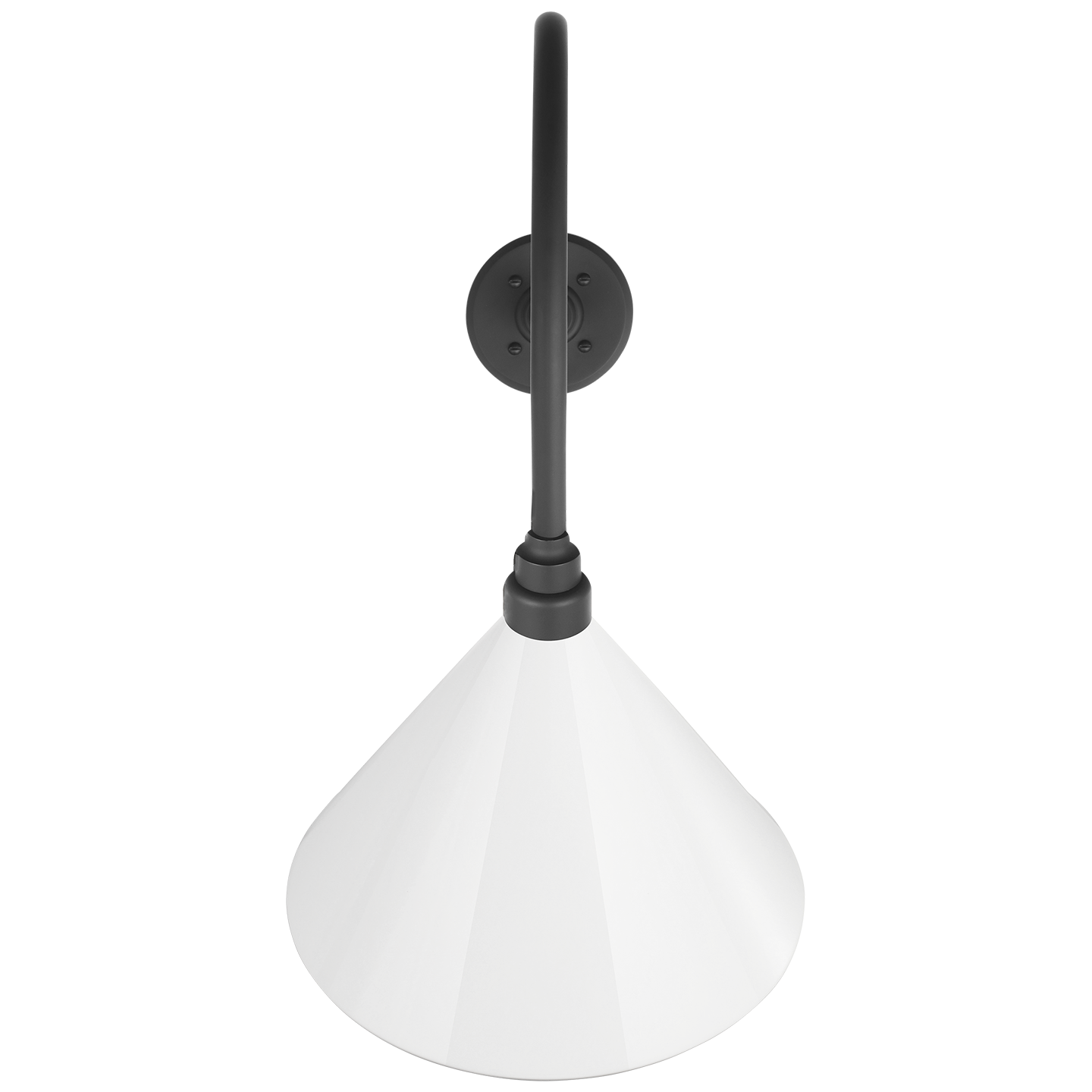 Academy 26" Angled Flynn Barn Light | Matte Black | 12.5 | 12.5" White Conical Savannah Shade
