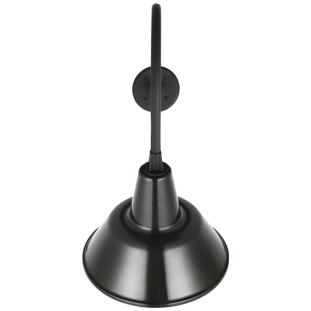 Academy 26" Angled Flynn Barn Light | Matte Black | 12.5 | 12.5" Green Bowers Shade