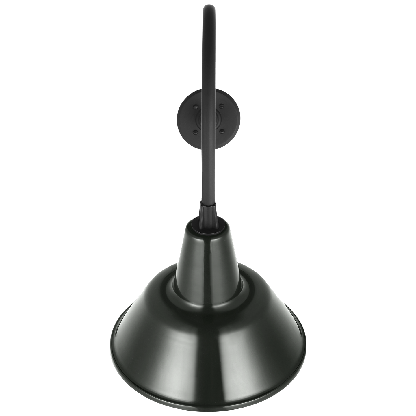 Academy 26" Angled Flynn Barn Light | Matte Black | 12.5 | 12.5" Green Bowers Shade