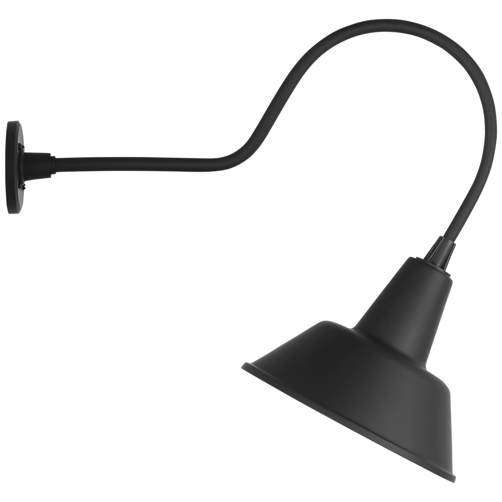 Academy 26" Angled Flynn Barn Light | Matte Black | 12.5 | 12.5" Matte Black Bowers Shade