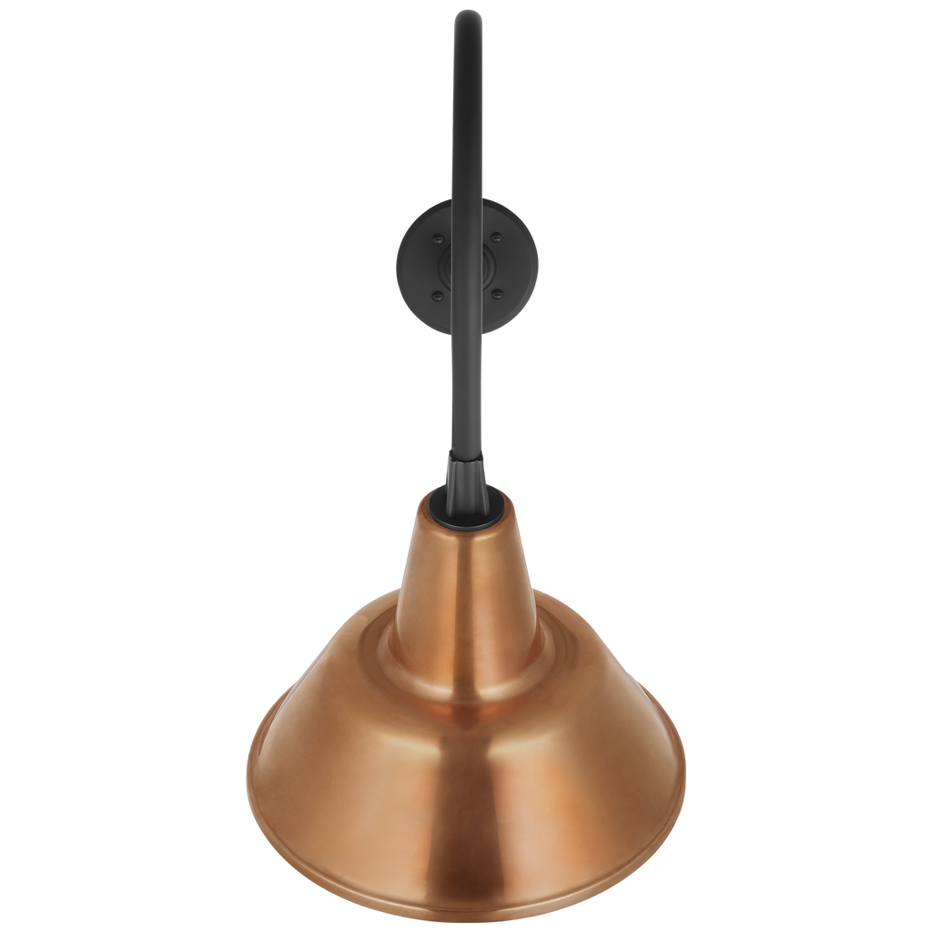 Academy 26" Angled Flynn Barn Light | Matte Black | 12.5 | 12.5" Soft Copper Bowers Shade