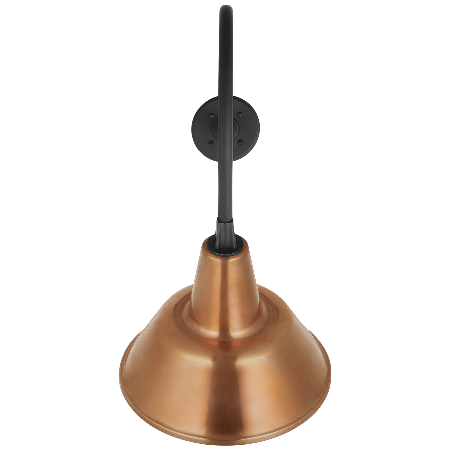 Academy 26" Angled Flynn Barn Light | Matte Black | 12.5 | 12.5" Soft Copper Bowers Shade