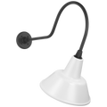 Academy 26" Angled Flynn Barn Light | Matte Black | 12.5 | 12.5" White Bowers Shade