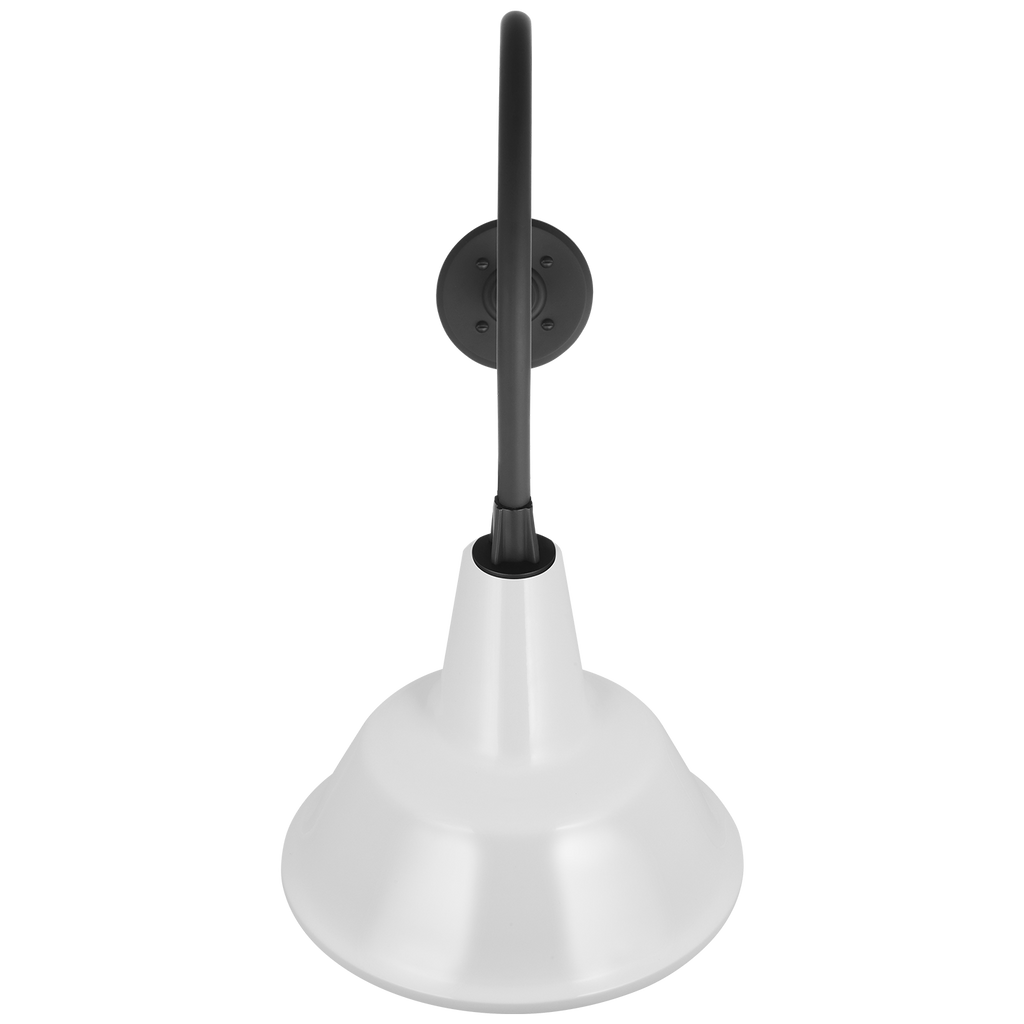 Academy 26" Angled Flynn Barn Light | Matte Black | 12.5 | 12.5" White Bowers Shade