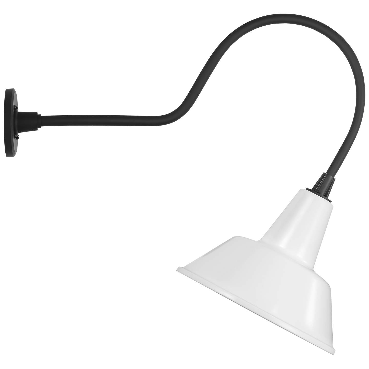 Academy 26" Angled Flynn Barn Light | Matte Black | 12.5 | 12.5" White Bowers Shade