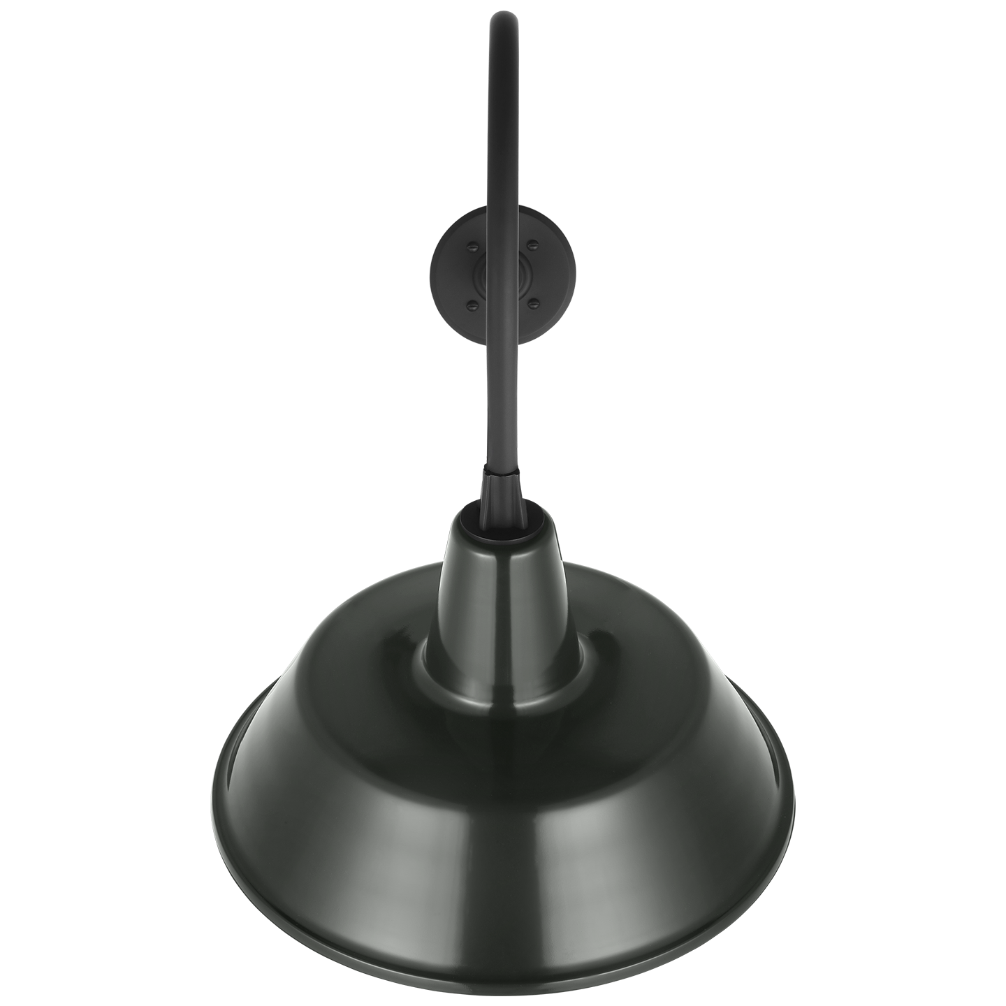 Academy 26" Angled Flynn Barn Light | Matte Black | 16 | 16" Green Bowers Shade