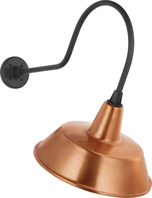 Academy 26" Angled Flynn Barn Light | Matte Black | 16 | 16" Soft Copper Bowers Shade