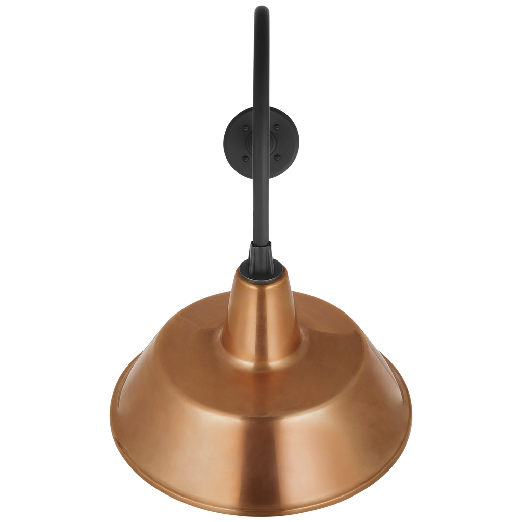 Academy 26" Angled Flynn Barn Light | Matte Black | 16 | 16" Soft Copper Bowers Shade