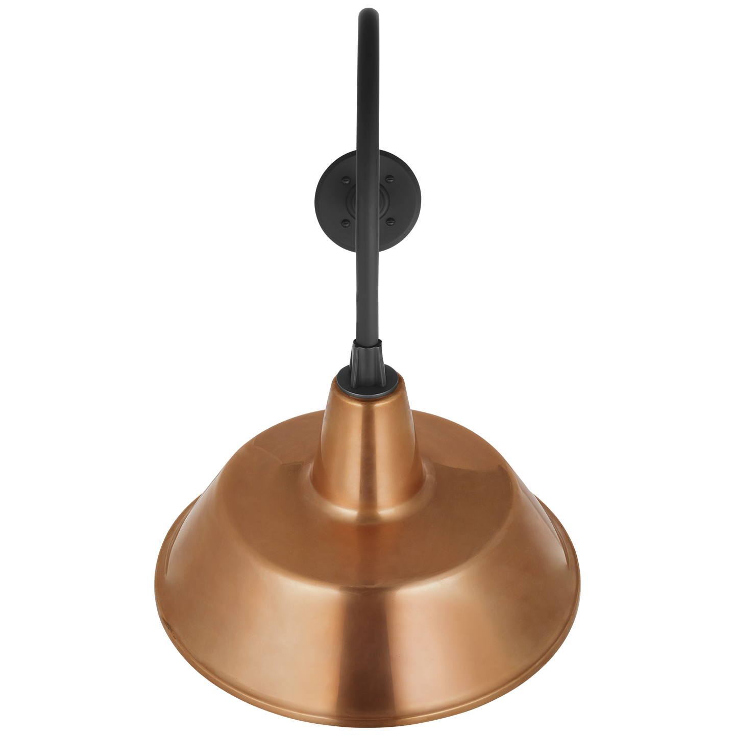 Academy 26" Angled Flynn Barn Light | Matte Black | 16 | 16" Soft Copper Bowers Shade