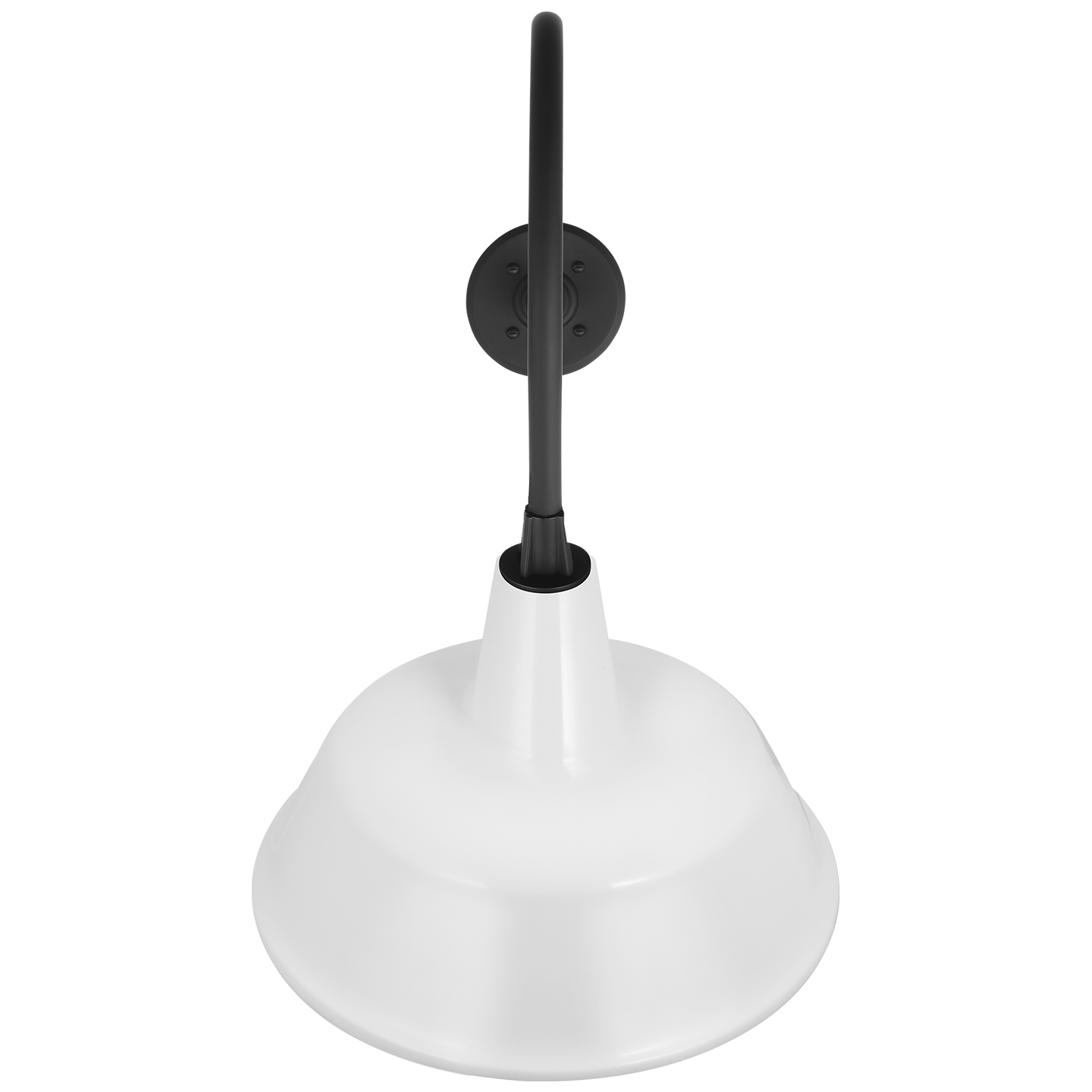 Academy 26" Angled Flynn Barn Light | Matte Black | 16 | 16" White Bowers Shade