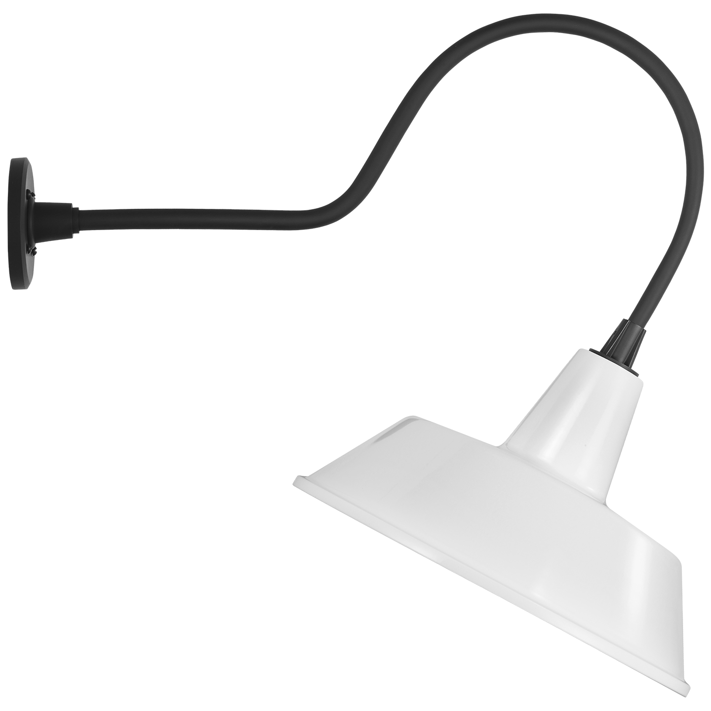Academy 26" Angled Flynn Barn Light | Matte Black | 16 | 16" White Bowers Shade