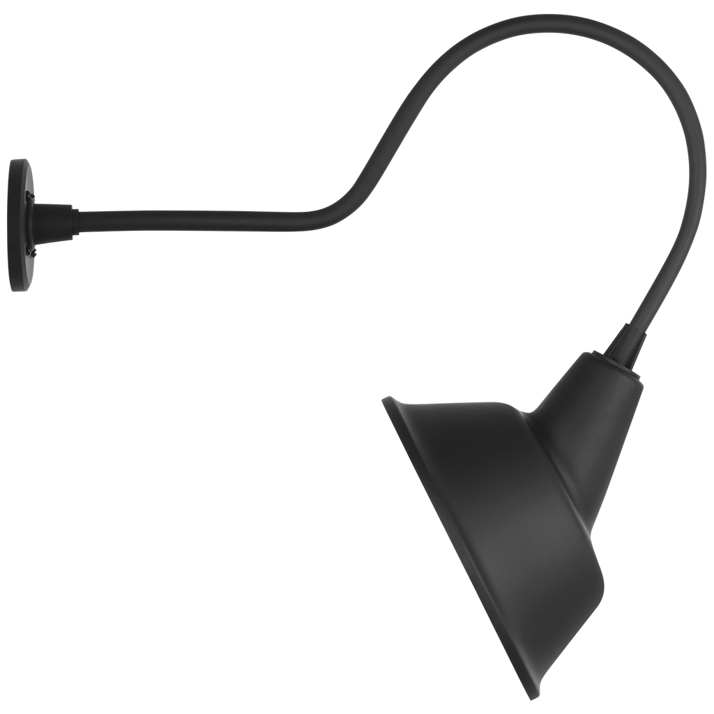 Academy 26" Angled Flynn Barn Light | Matte Black | 12.5 | 12.5" Matte Black Tilted Bowers Shade