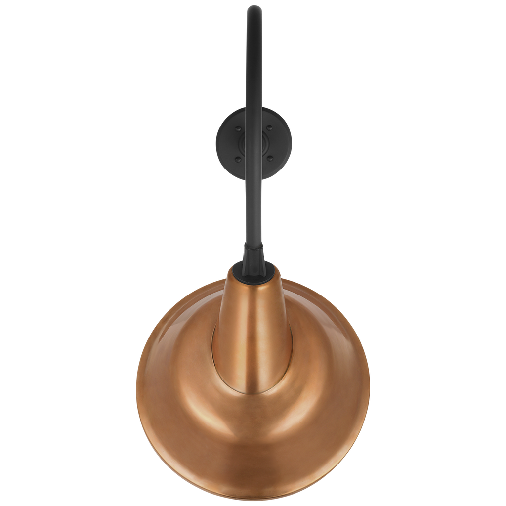 Academy 26" Angled Flynn Barn Light | Matte Black | 12.5 | 12.5" Soft Copper Tilted Bowers Shade