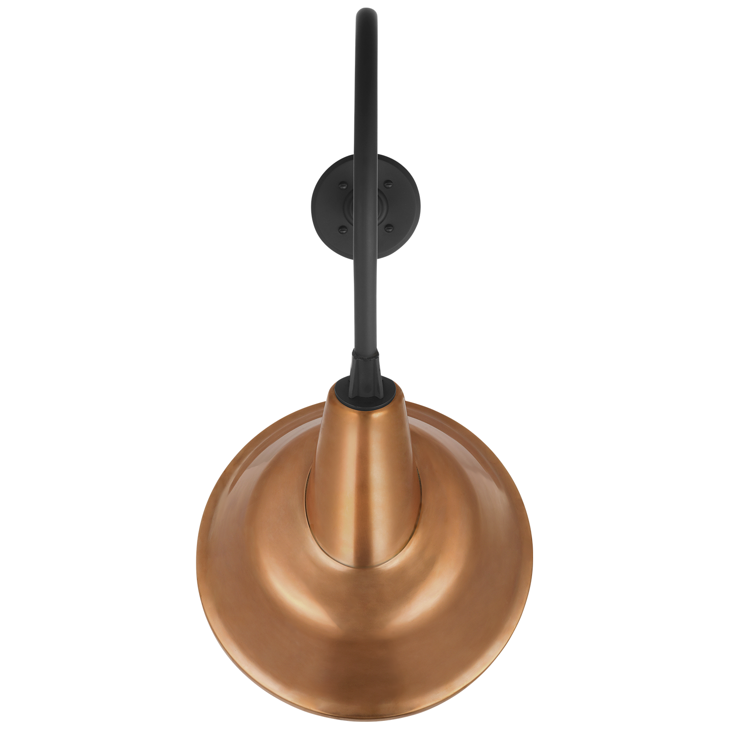 Academy 26" Angled Flynn Barn Light | Matte Black | 12.5 | 12.5" Soft Copper Tilted Bowers Shade