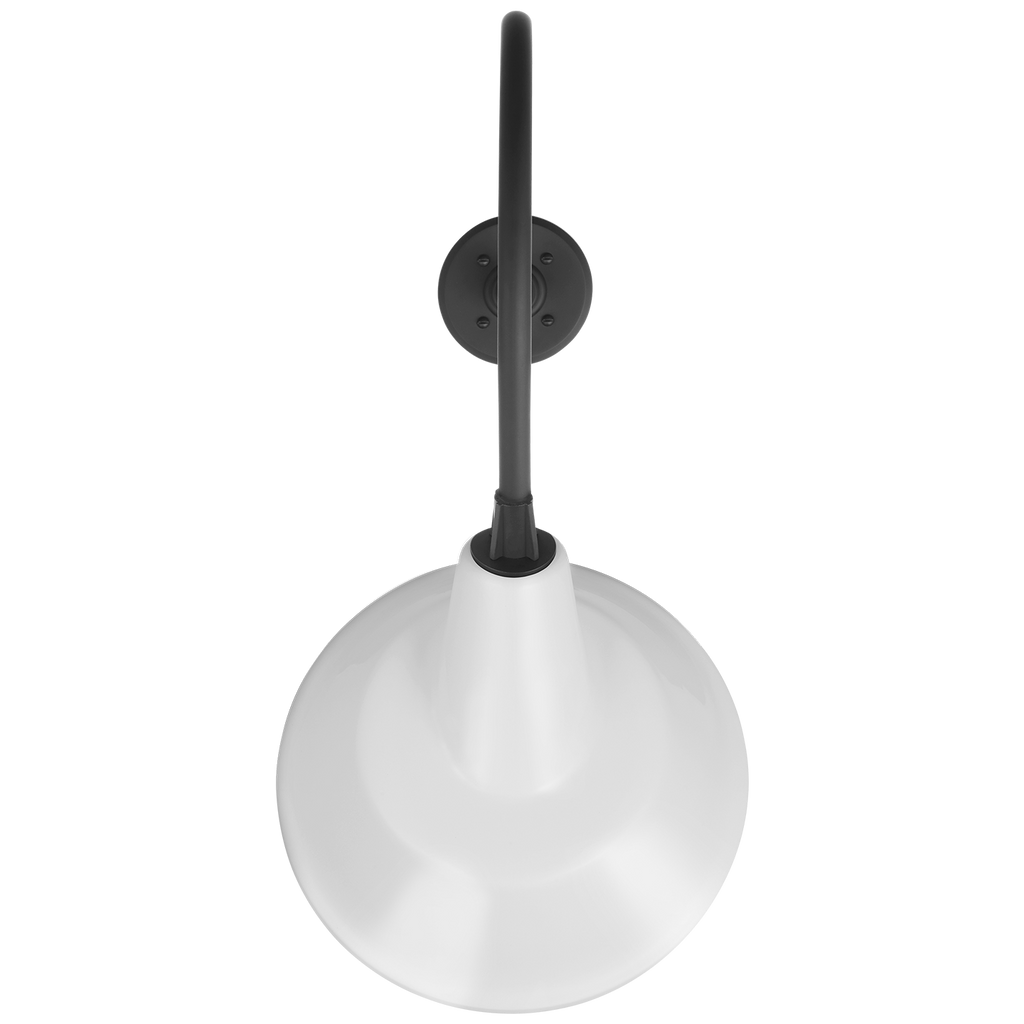 Academy 26" Angled Flynn Barn Light | Matte Black | 12.5 | 12.5" White Tilted Bowers Shade